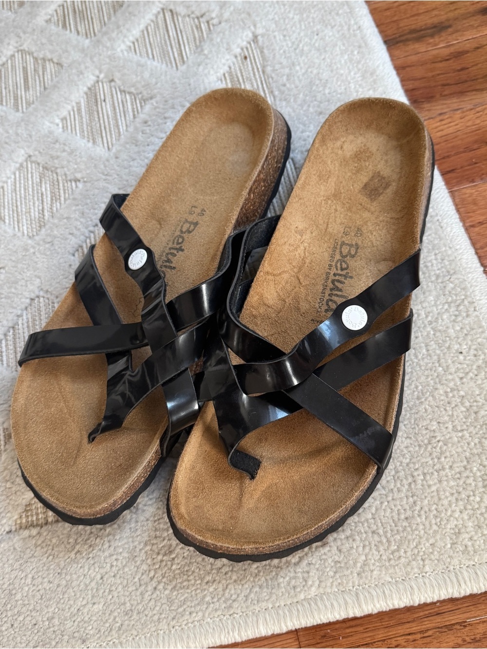 Birkenstock Betula Patent Leather Sandals Black Size 9 - Picture 3 of 6